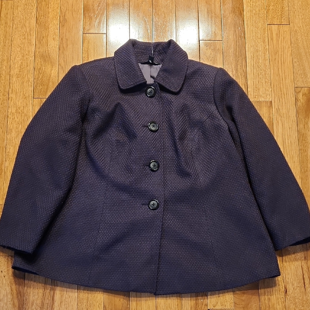Briggs New York Girls' Navy Pea Coat with Button Front